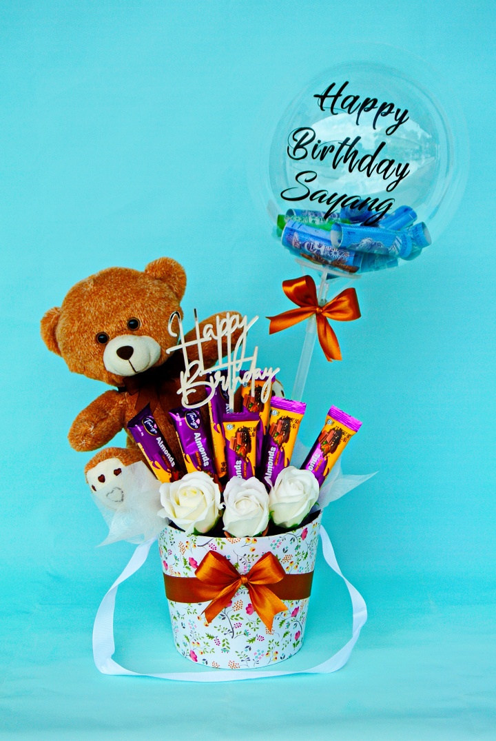 13-Balloon Flower Vase B | Bunga Cinta Florist Kuantan